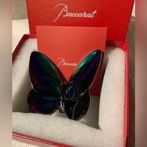 Baccarat Papillon Crystal Lucky Butterfly, Mariposa, Scarabee, Blue